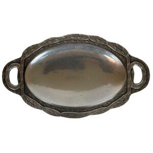 Wilton Armetale Sweetgrass Small Oval Serving Tray Pewter 14x7.5 Discontinued
